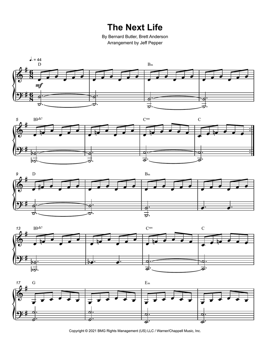 The Next Life Piano Solo scores gallery preview page 1