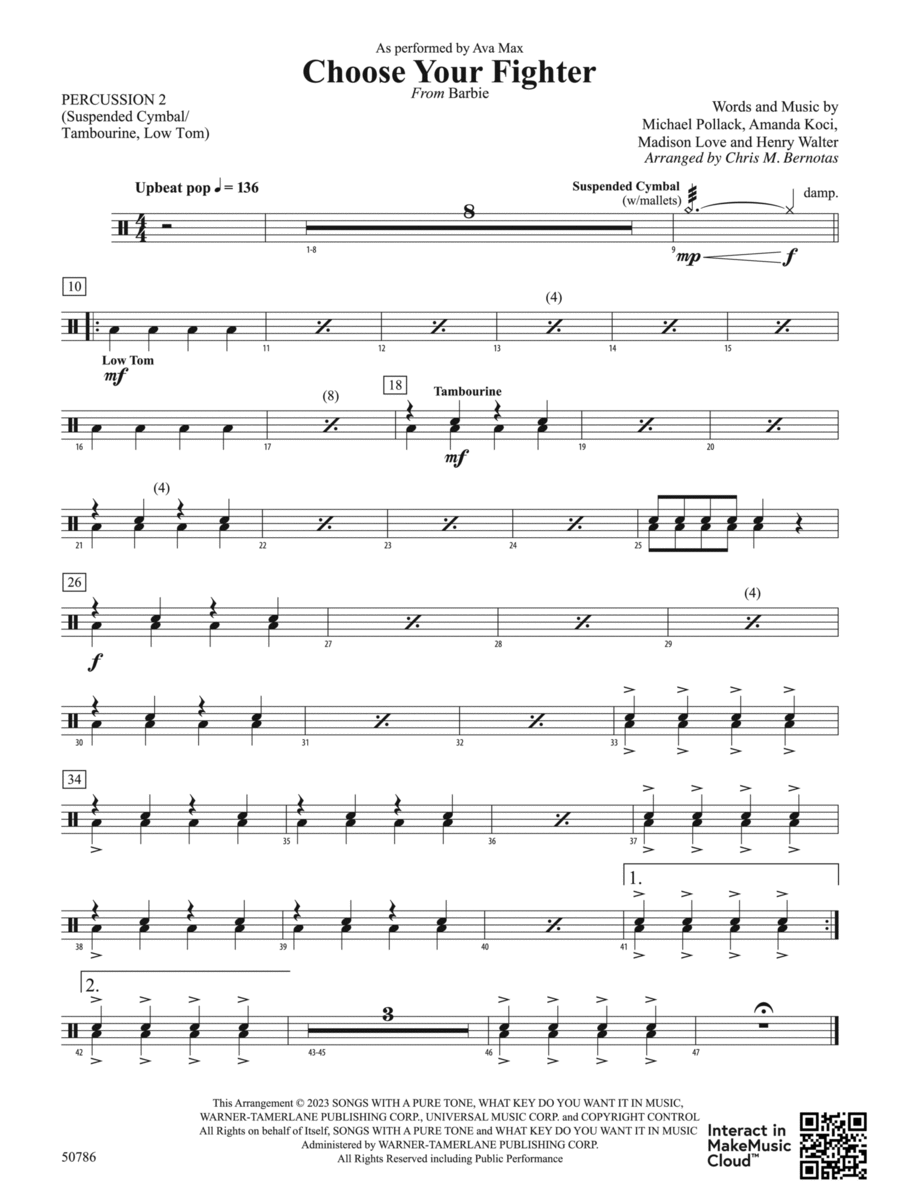 Choose Your Fighter: 2nd Percussion Concert Band scores gallery preview page 1