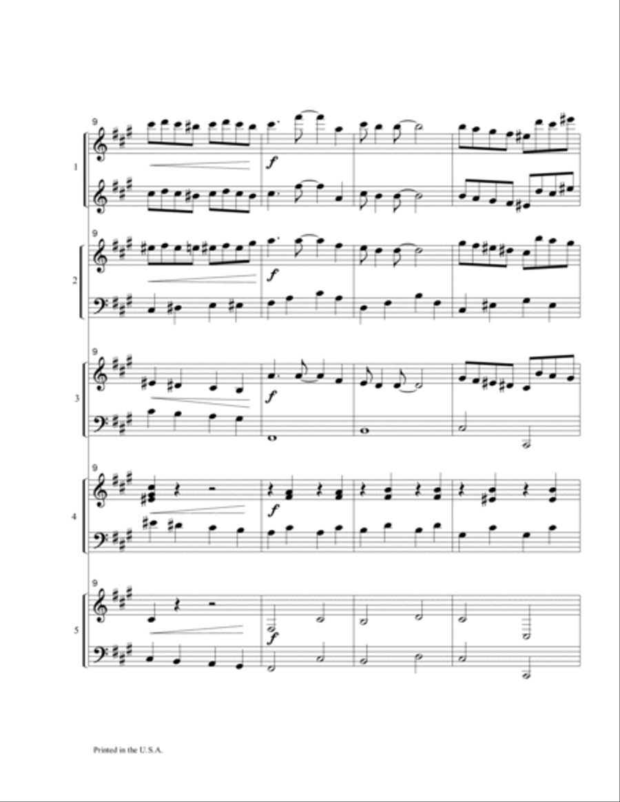 Three Pieces for Five Pianos Piano Quintet scores gallery preview page 6