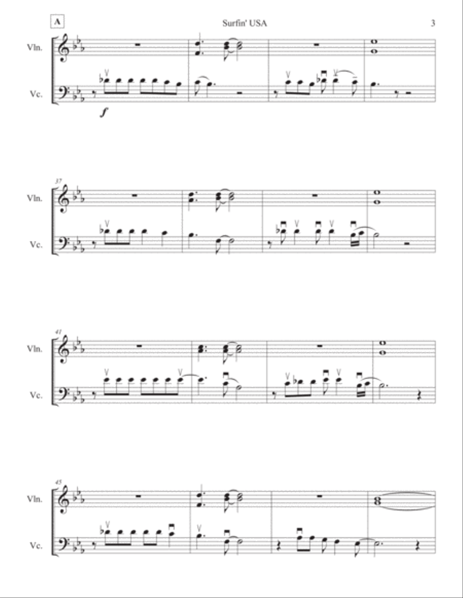 Surfin' U.S.A. Surfin' U.S.A. String Duet scores gallery preview page 3