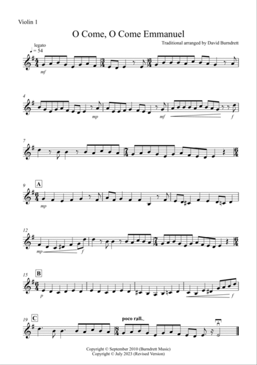 O Come, O Come Emmanuel for String Quartet String Quartet scores gallery preview page 3