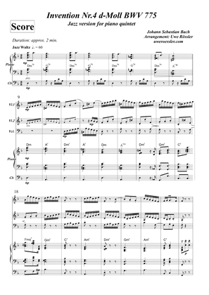 Inventio No. 4 d minor / Invention Nr. 4 d-moll BWV 775 Jazz Waltz