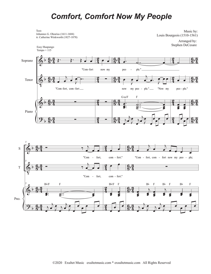 Comfort, Comfort Now My People (Duet for Soprano and Tenor solo) Tenor Voice scores gallery preview page 2