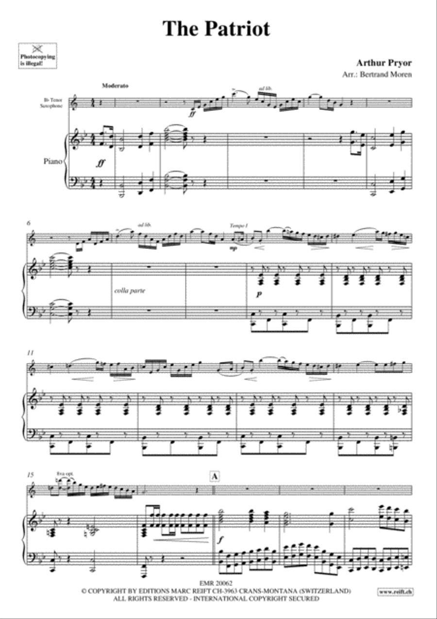 The Patriot Tenor Saxophone scores gallery preview page 3