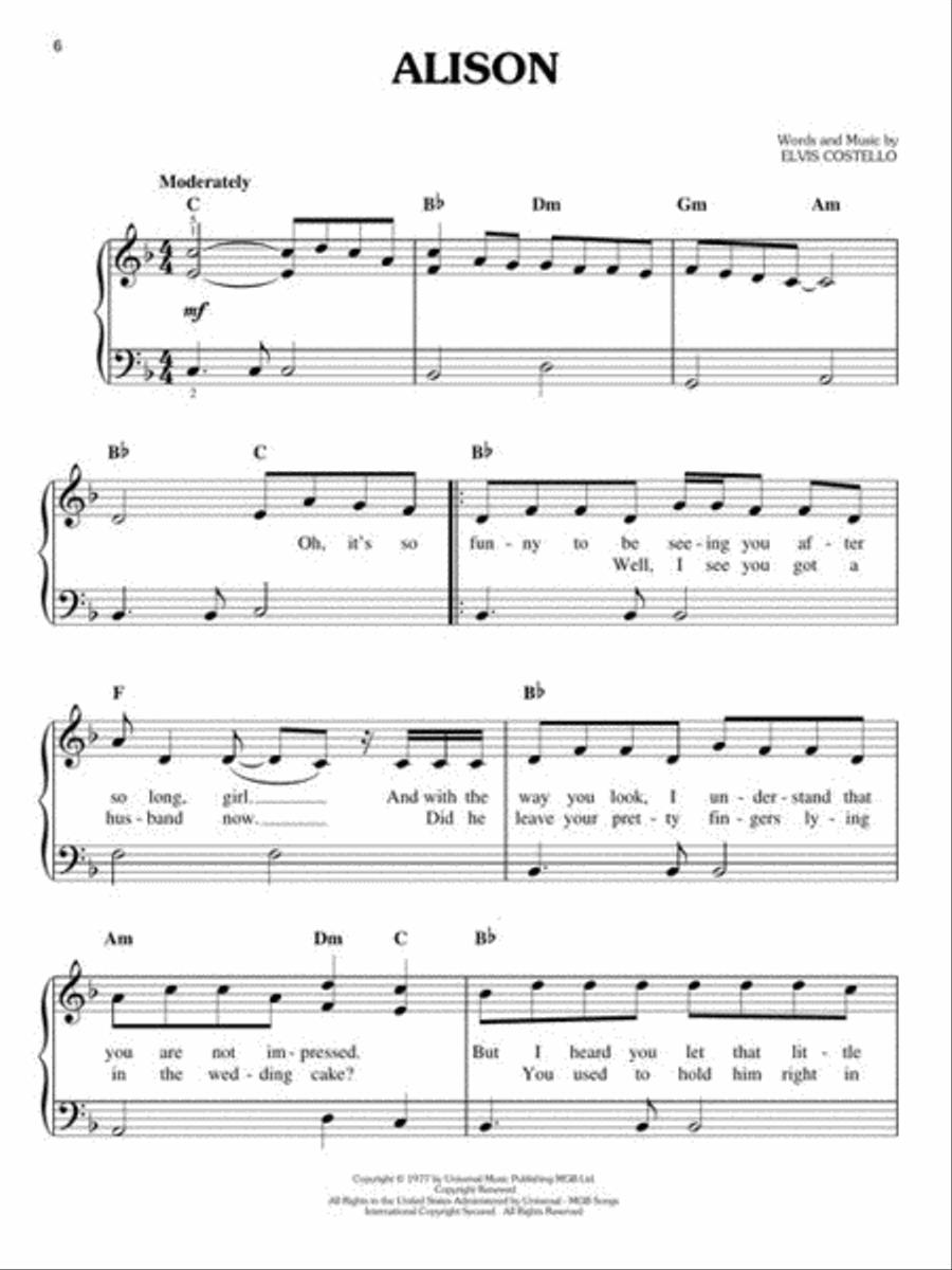 VH1's 100 Greatest Love Songs Easy Piano scores gallery preview page 8