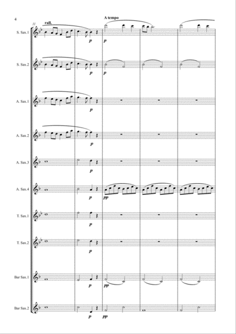 Panis Angelicus arr. saxophone ensemble Woodwind Ensemble scores gallery preview page 4