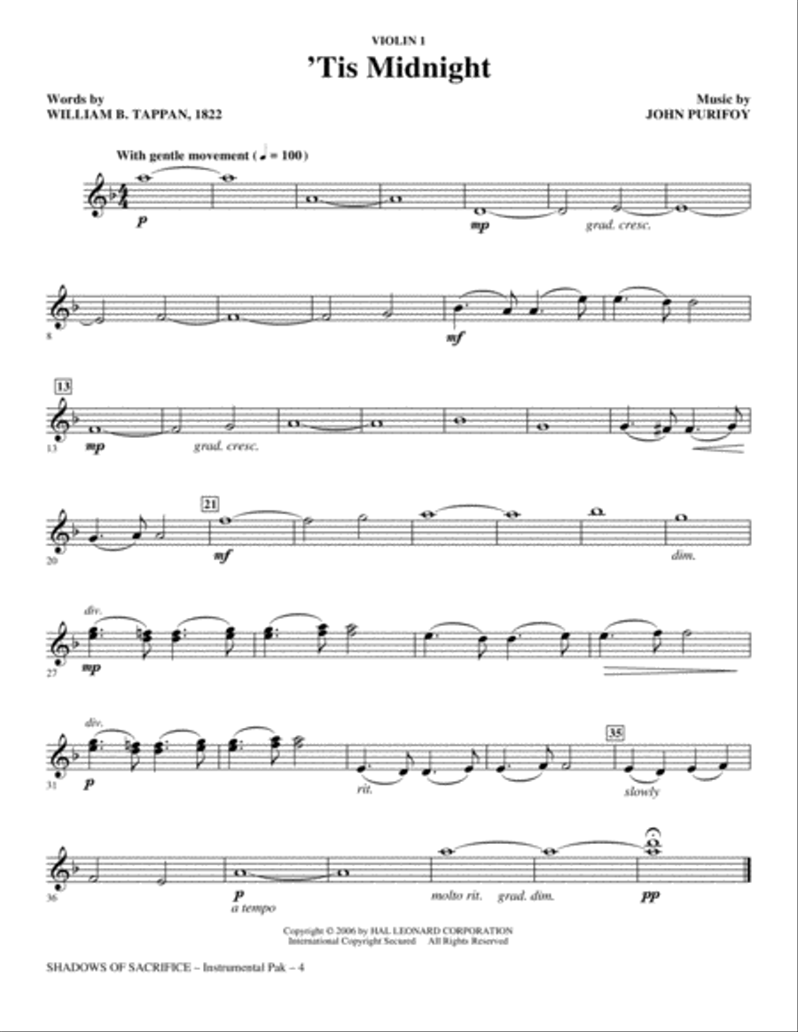 Shadows of Sacrifice - Violin 1 Choir scores gallery preview page 4