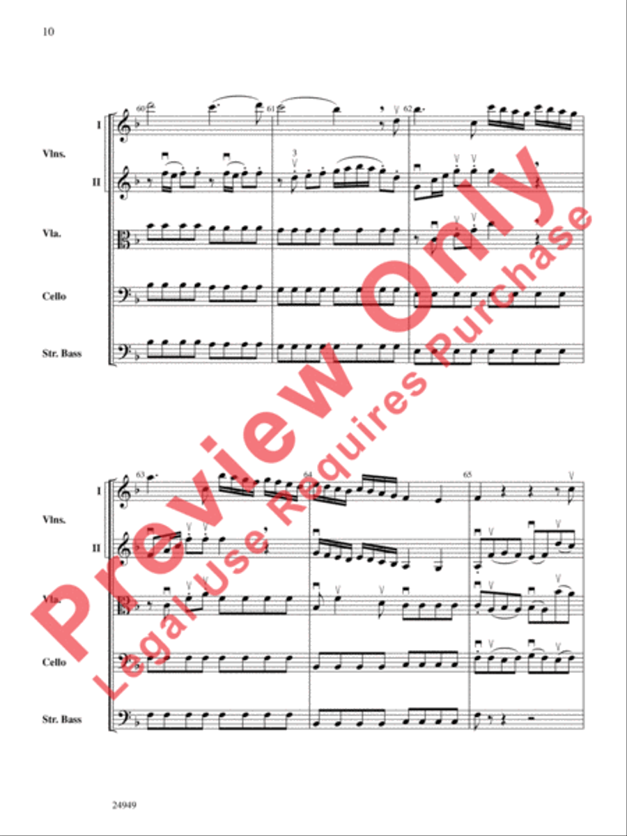 Divertimento No. 3 (1st Movement) String Orchestra scores gallery preview page 11