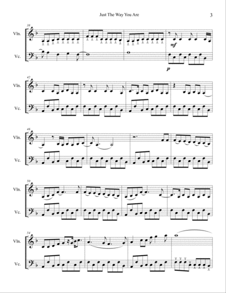 Just The Way You Are String Duet scores gallery preview page 3