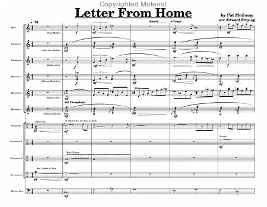 Letter From Home Percussion Ensemble scores gallery preview page 2