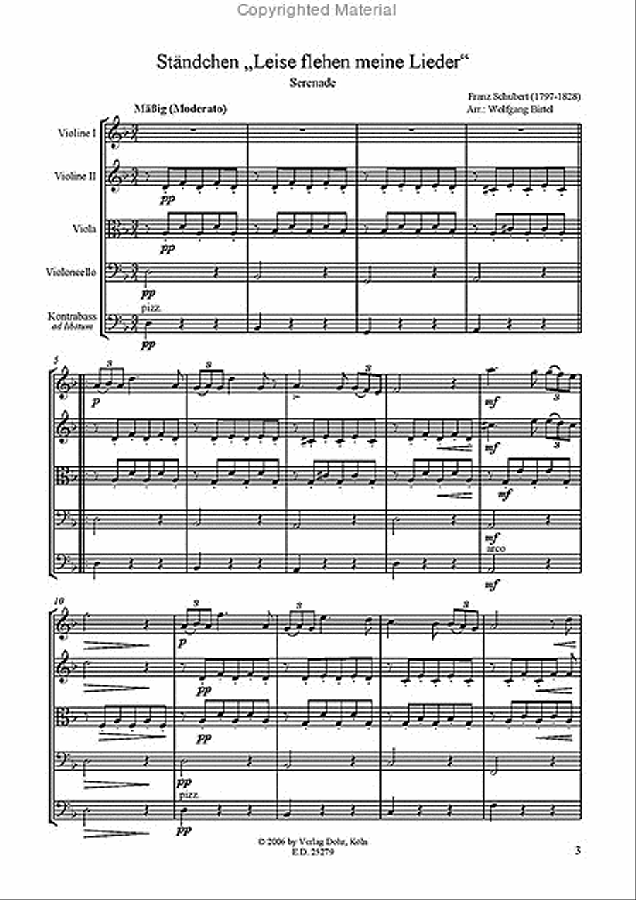 Leise flehen meine Lieder -Ständchen (Serenade)- (für Streichquartett) String Quartet scores gallery preview page 2
