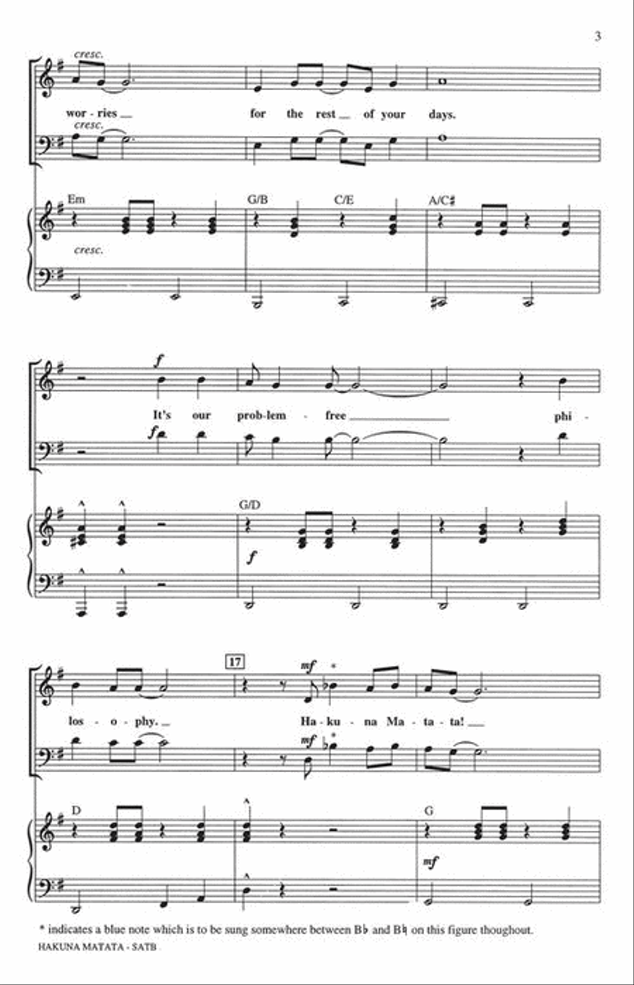 Hakuna Matata 4-Part scores gallery preview page 4