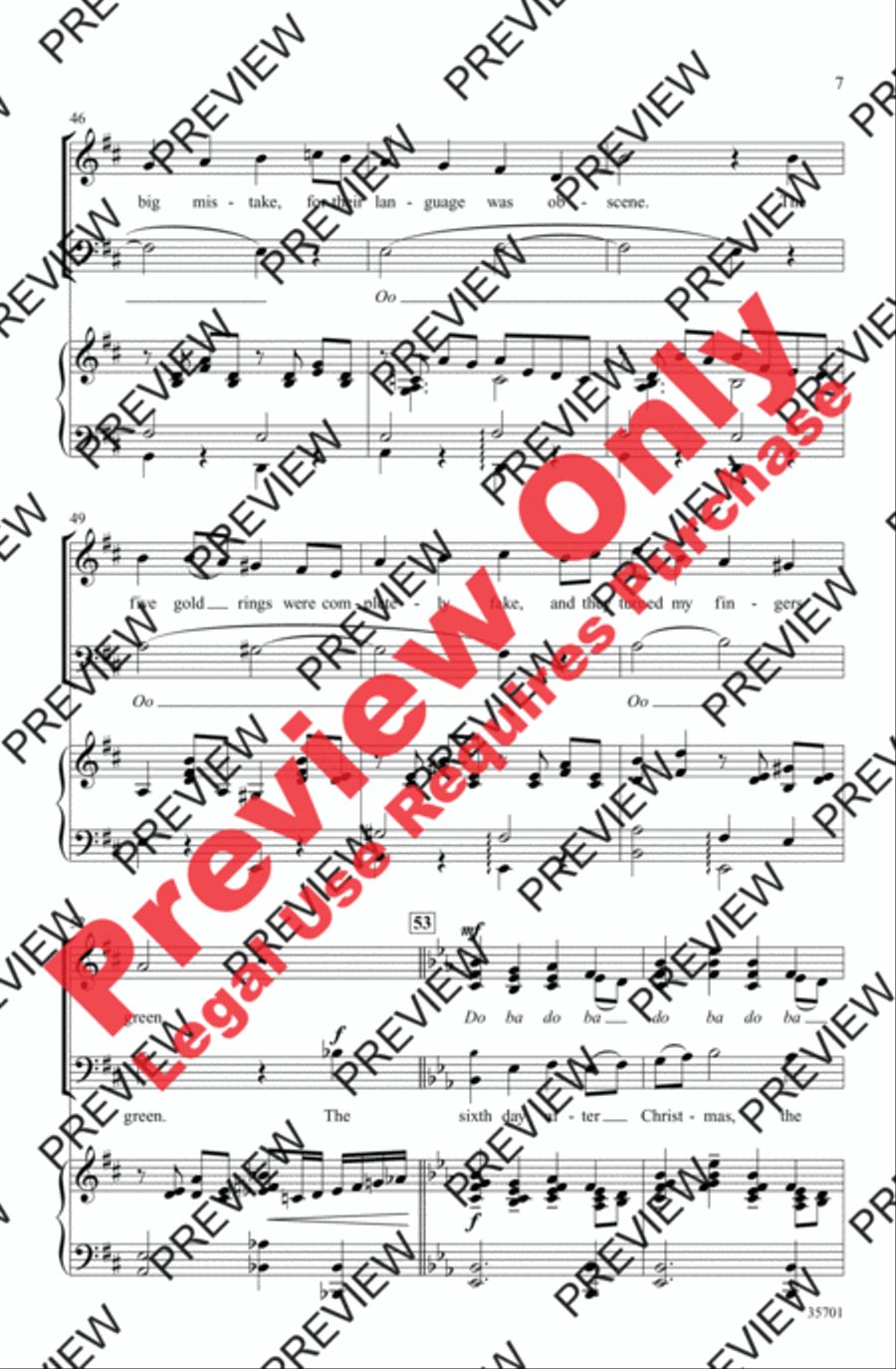 The Twelve Days After Christmas 4-Part scores gallery preview page 7