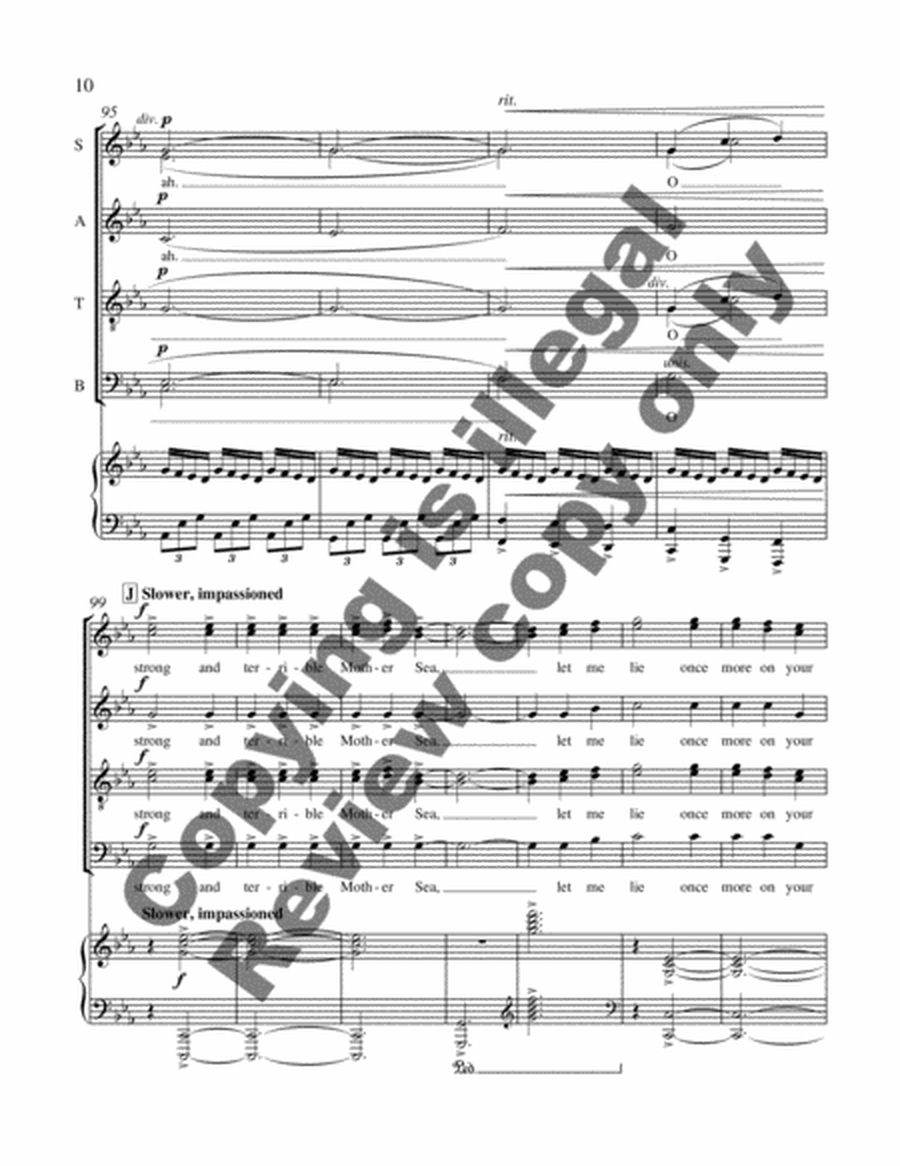 Three Days by the Sea: 3. Down to the Sea (Choral Score) image number null