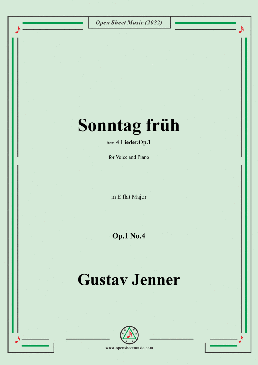 Jenner-Sonntag früh,in E flat Major,Op.1 No.4 Voice scores gallery preview page 1