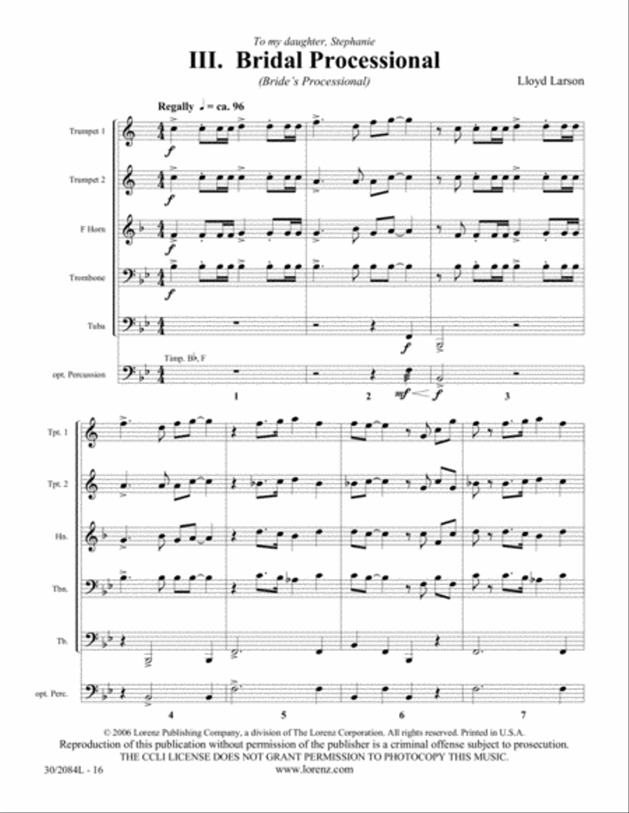 Wedding Suite for Brass Quintet Brass Quintet scores gallery preview page 9