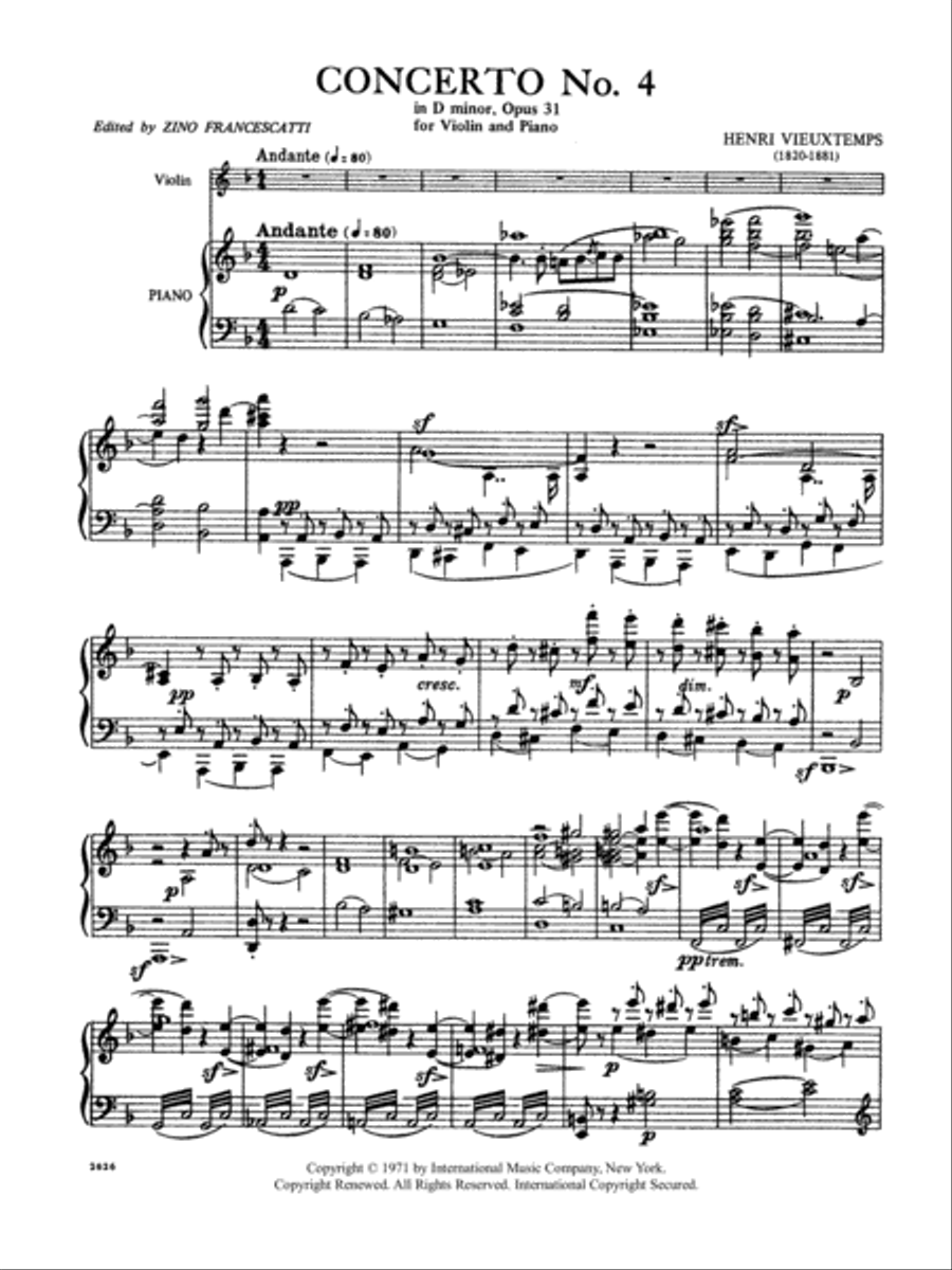 Concerto No. 4 in D minor, Op. 31 Violin Solo scores gallery preview page 2