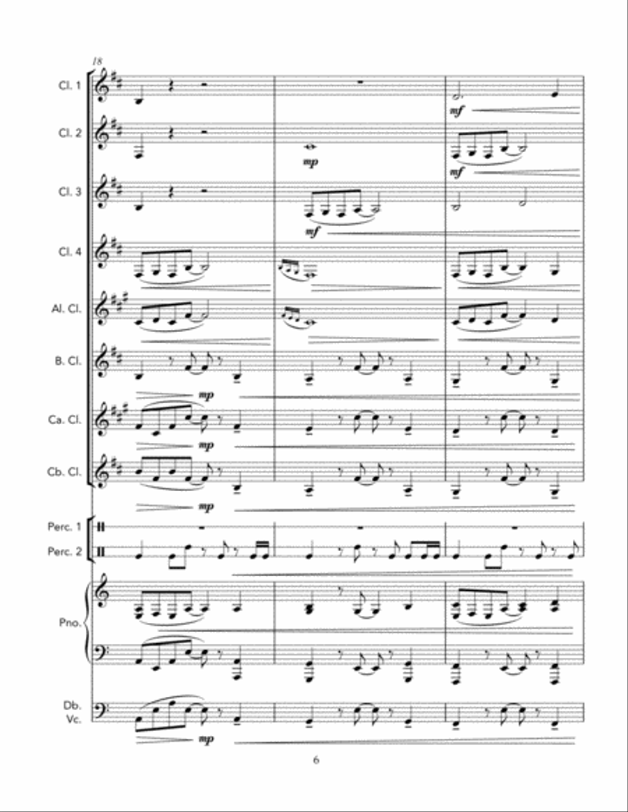 Danza Sueno (Clarinet Choir) Clarinet Choir scores gallery preview page 6