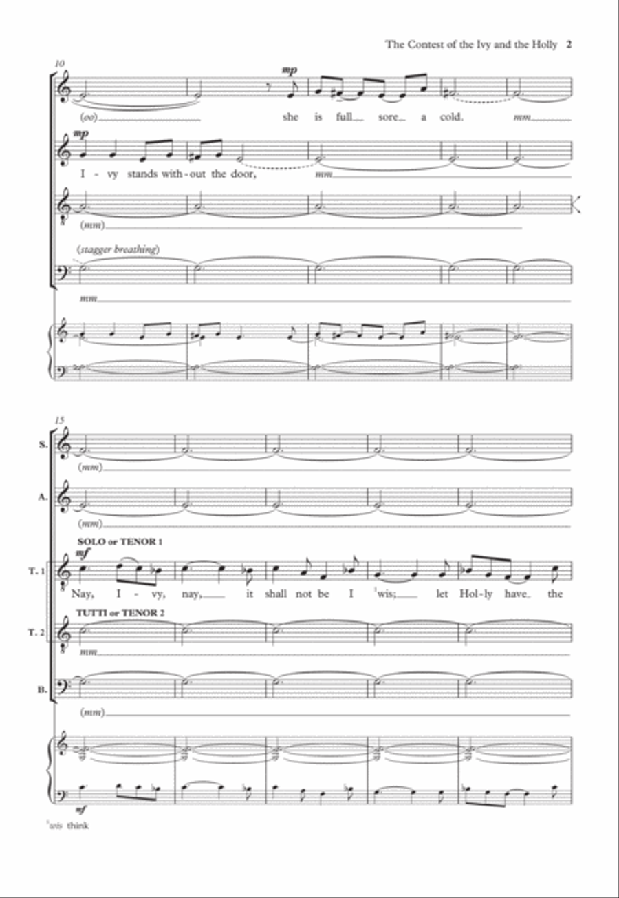 The Contest of the Ivy and the Holly 4-Part scores gallery preview page 2