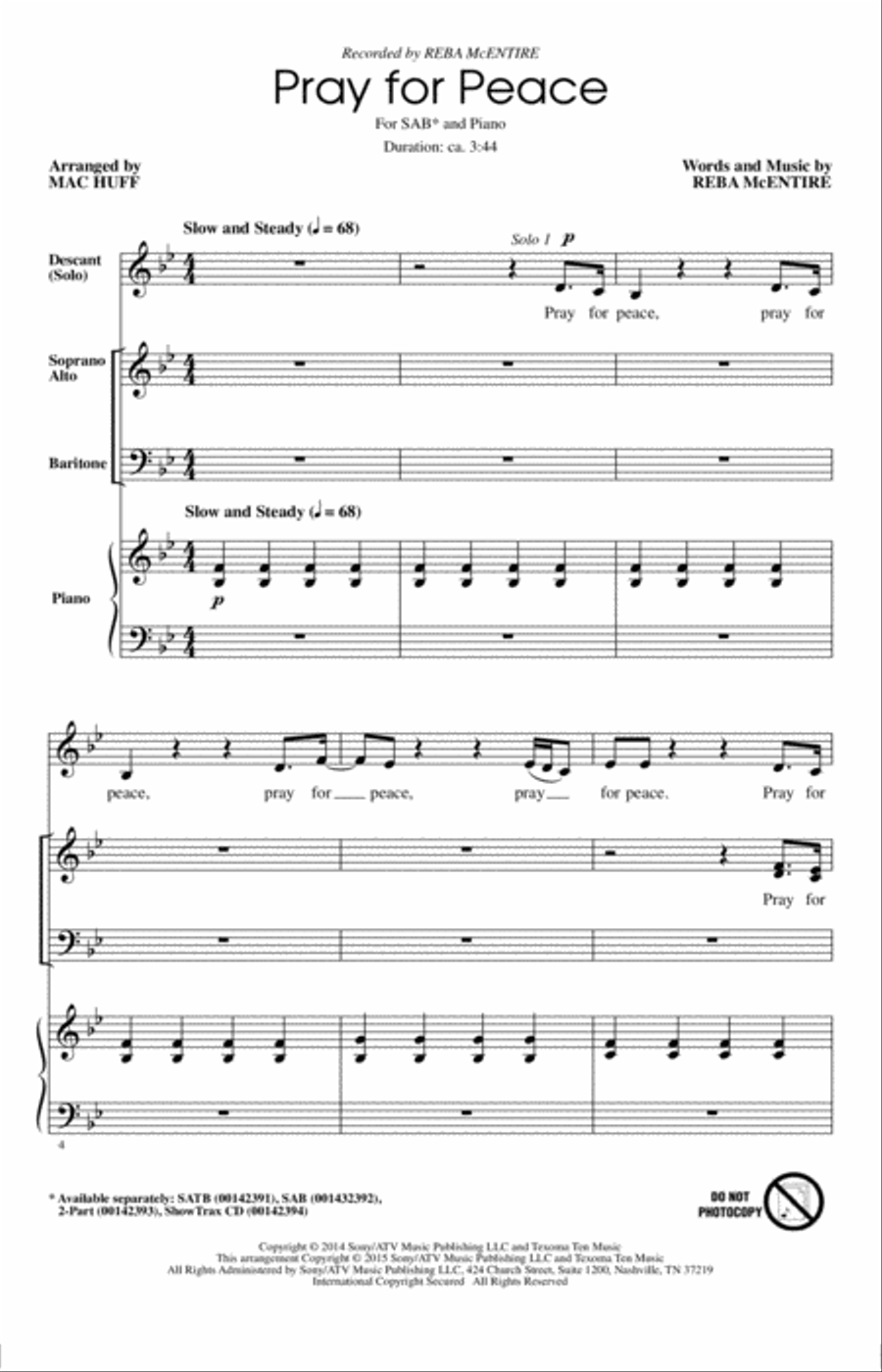 Pray For Peace 3-Part scores gallery preview page 1