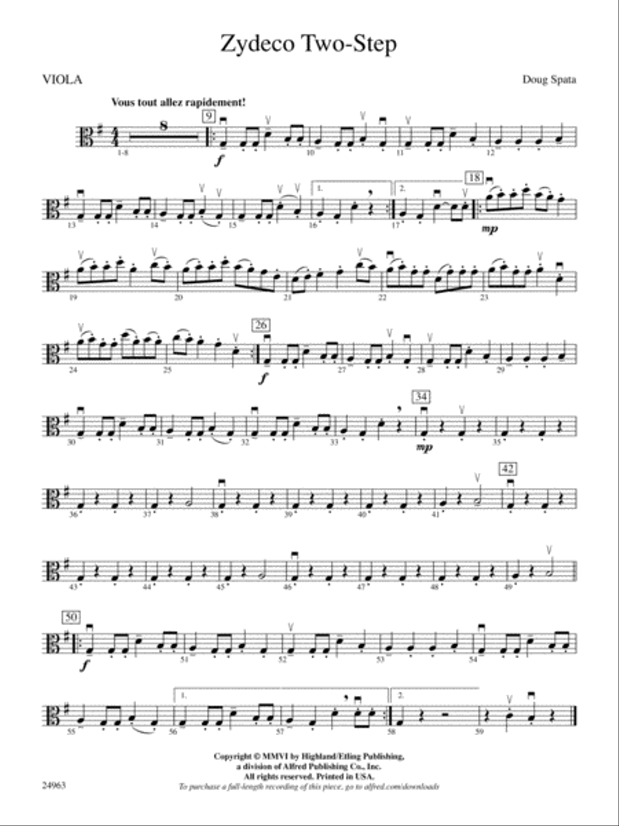 Zydeco Two-Step: Viola String Orchestra scores gallery preview page 1