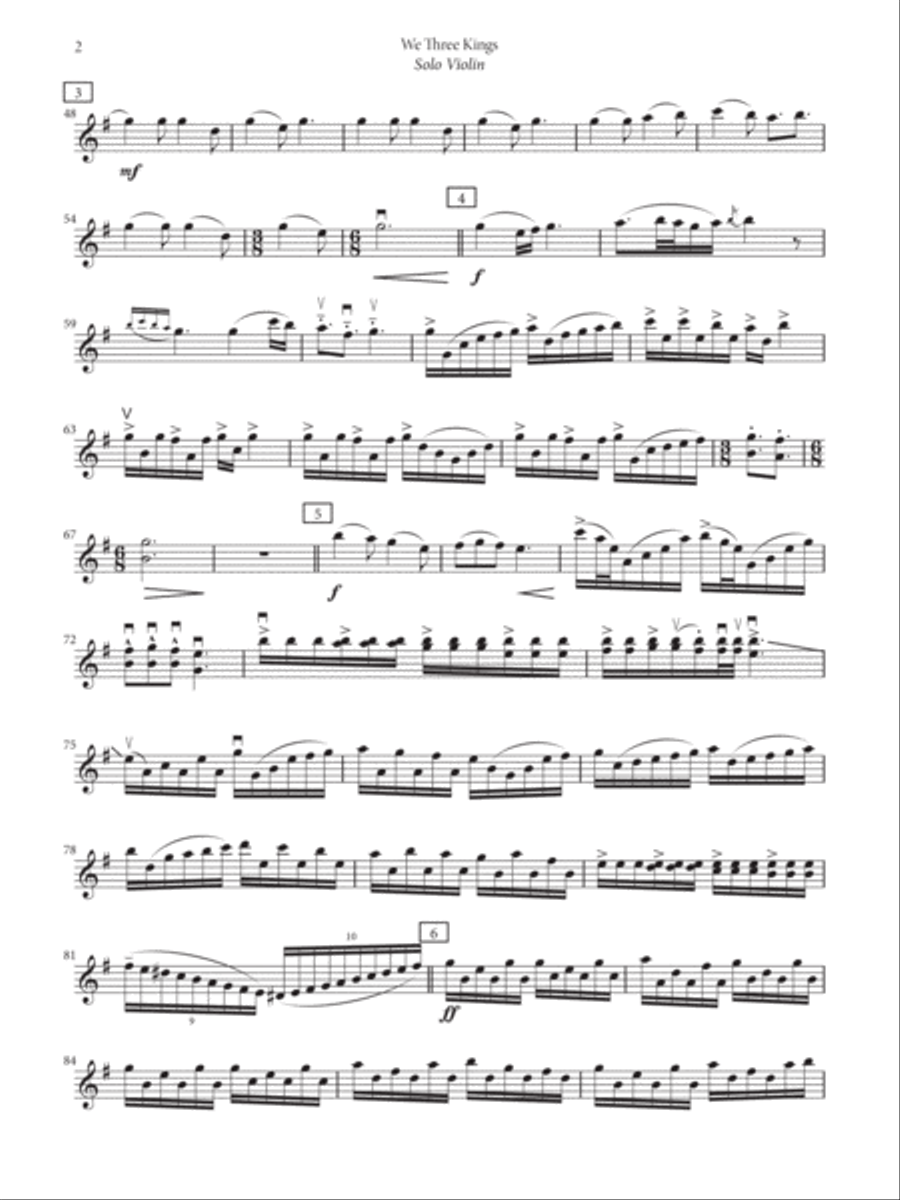 We Three Kings Violin Solo scores gallery preview page 4