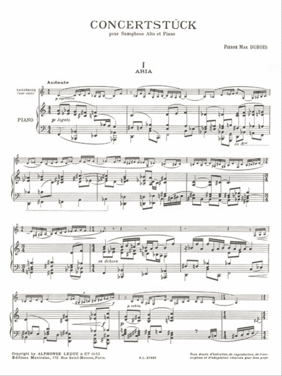 Concertstuck (saxophone-alto & Piano) Saxophone scores gallery preview page 2