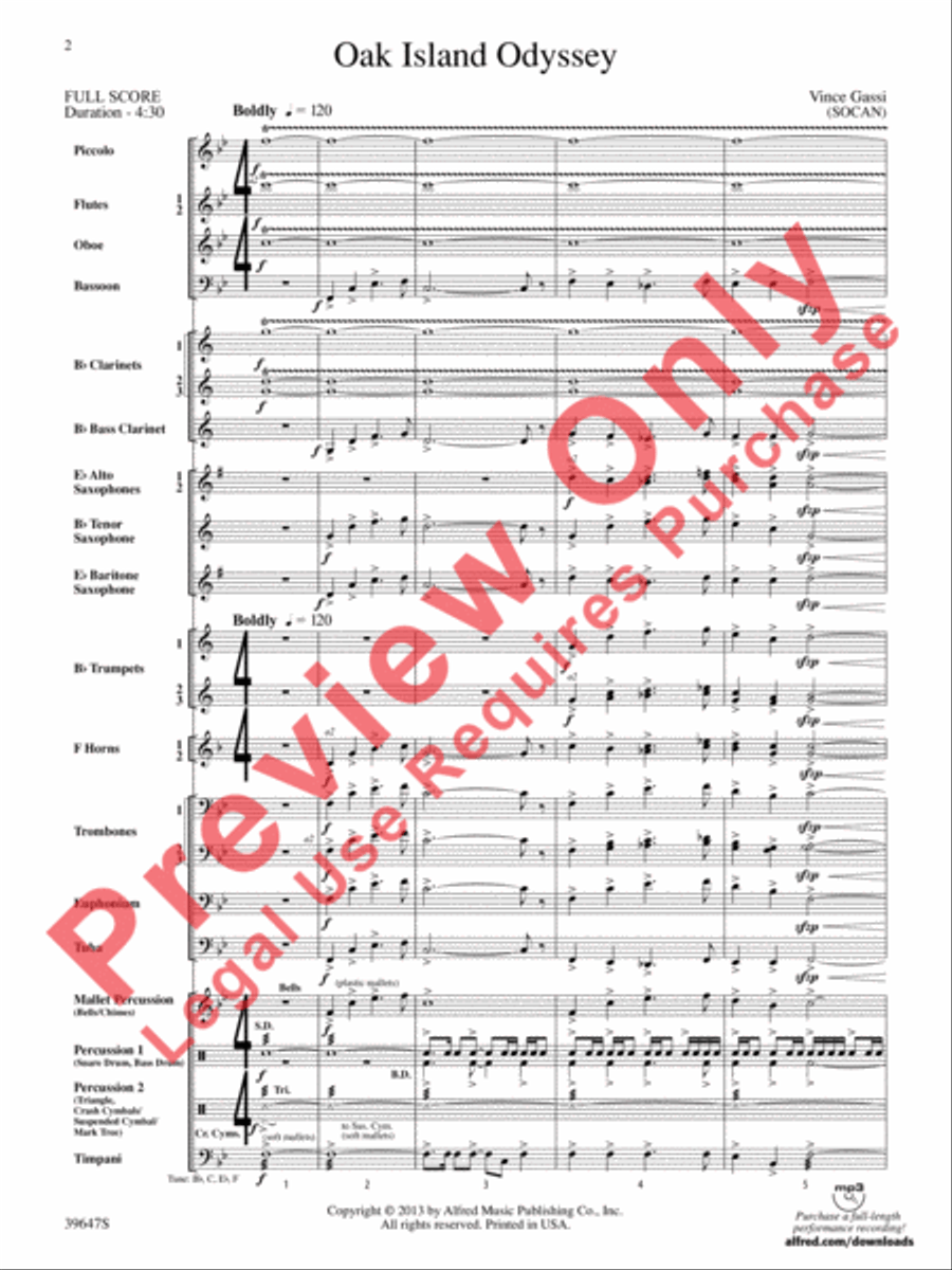 Oak Island Odyssey Oak Island Odyssey Concert Band scores gallery preview page 3