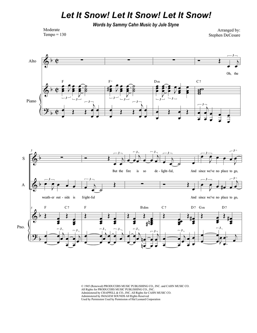 Let It Snow! Let It Snow! Let It Snow! 3-Part scores gallery preview page 1