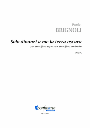 Book cover for Paolo Brignoli: Solo dinanzi a me la terra oscura (ES-23-033)