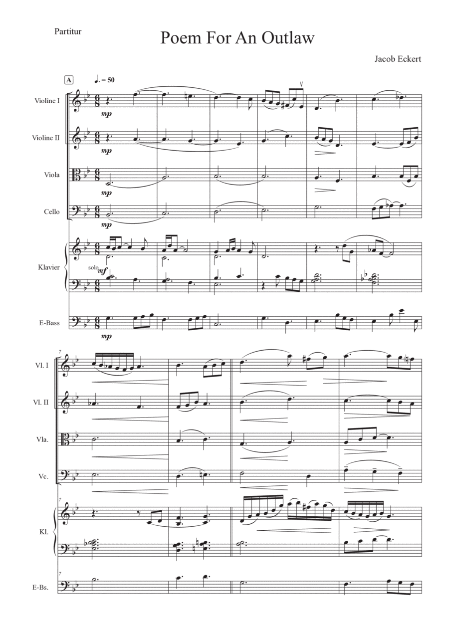 Poem for an Outlaw Poem for an Outlaw Chamber Music scores gallery preview page 1