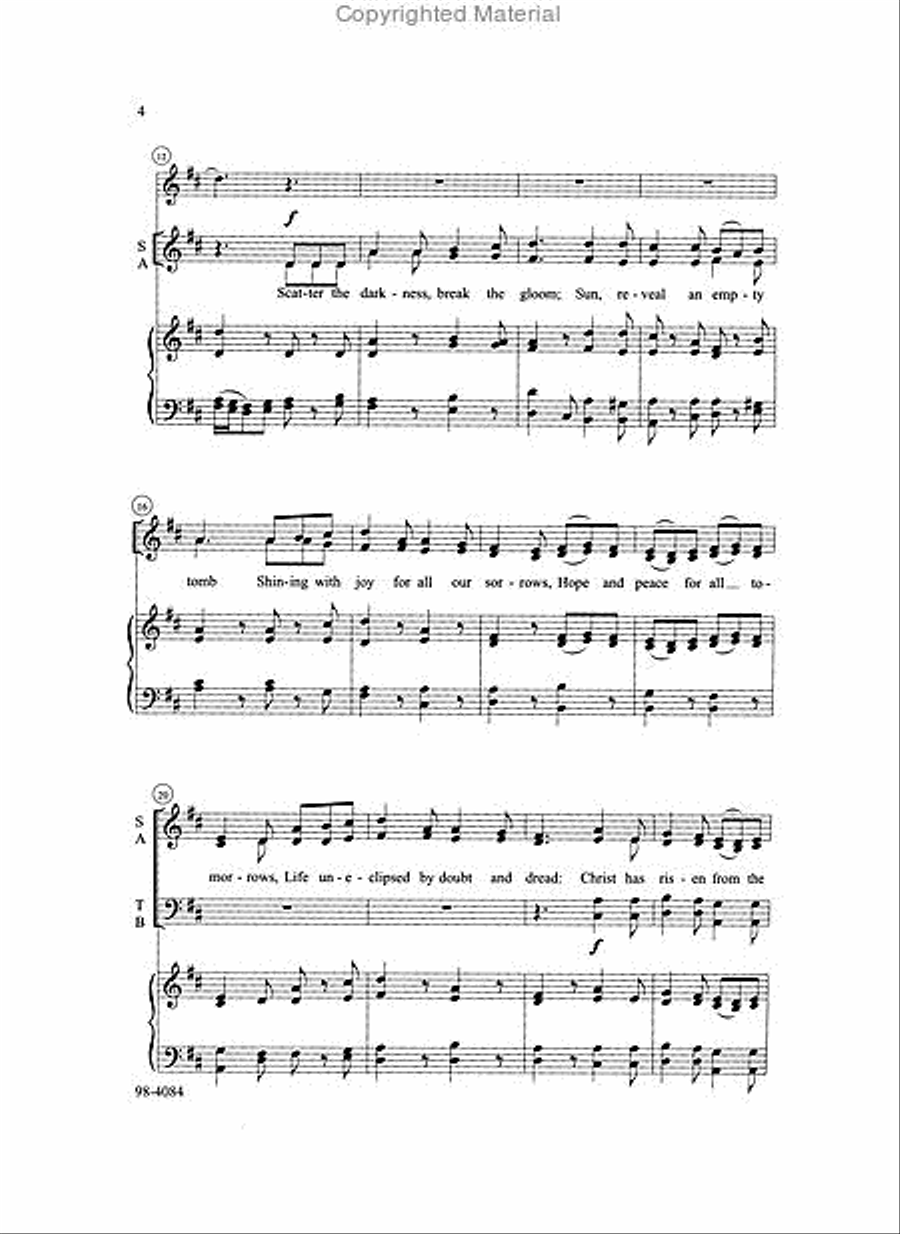 Scatter the Darkness, Break the Gloom (Schultz) 4-Part scores gallery preview page 3
