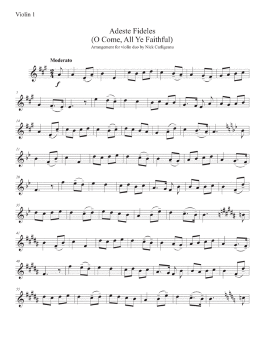 O Come, All Ye Faithful Set of Parts scores gallery preview page 1