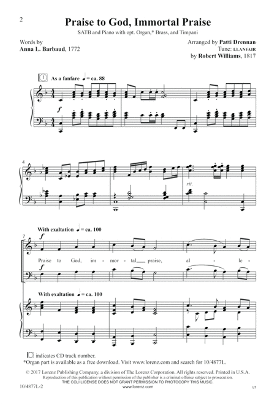 Praise to God, Immortal Praise 4-Part scores gallery preview page 2
