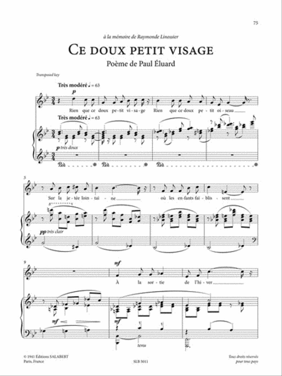 50 Mélodies (50 Songs) Medium Voice scores gallery preview page 2