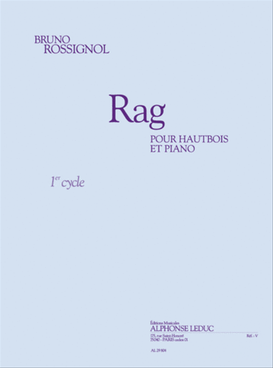 Rag (cycle 1) Pour Hautbois Et Piano