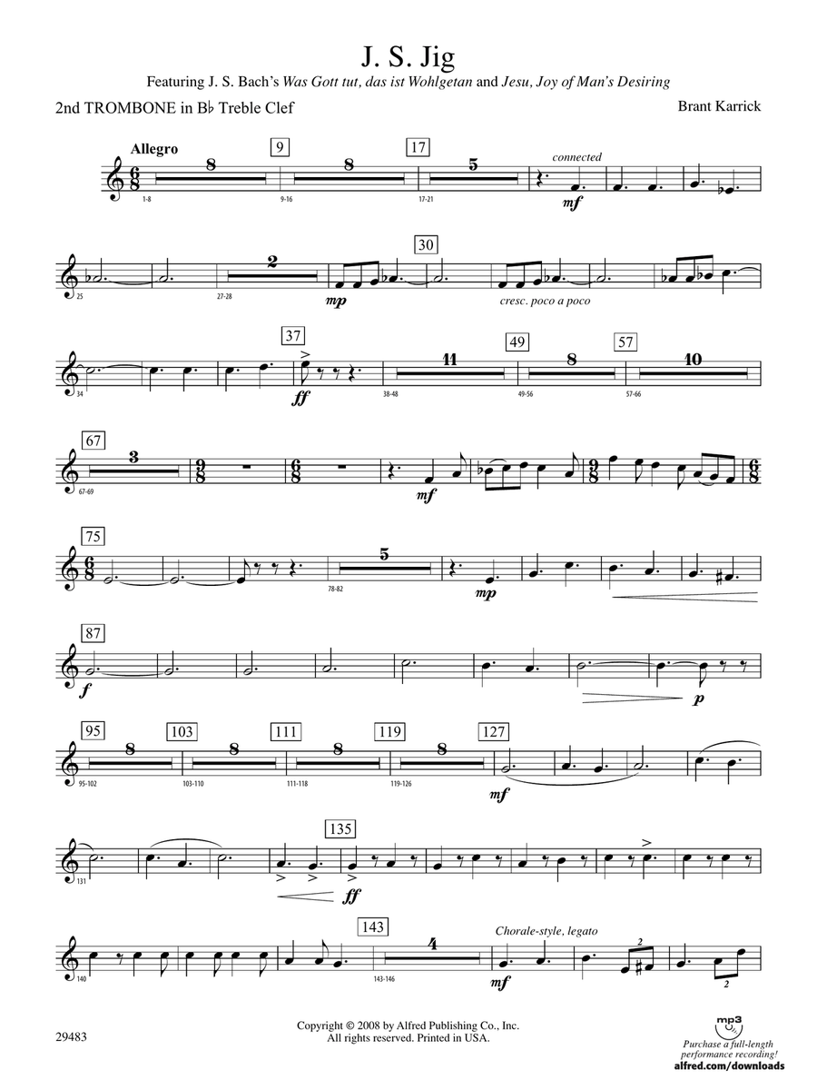 J.S. Jig: (World Part) 2nd B-flat Trombone T.C.