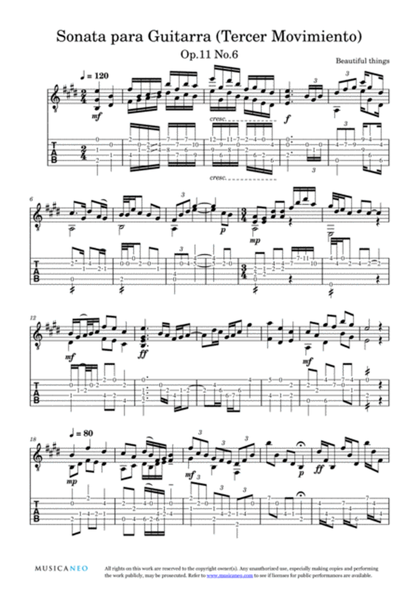 Sonata para Guitarra (Tercer Movimiento)-Beautiful things Op.11 No.6
