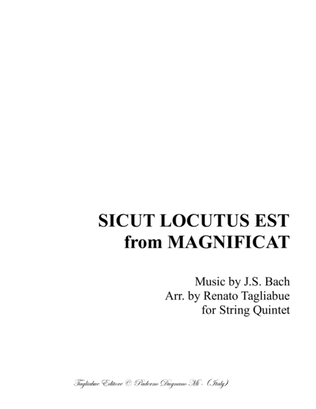 SICUT LOCUTUS EST from MAGNIFICAT - BWV 243 - Arr. for String Quintet