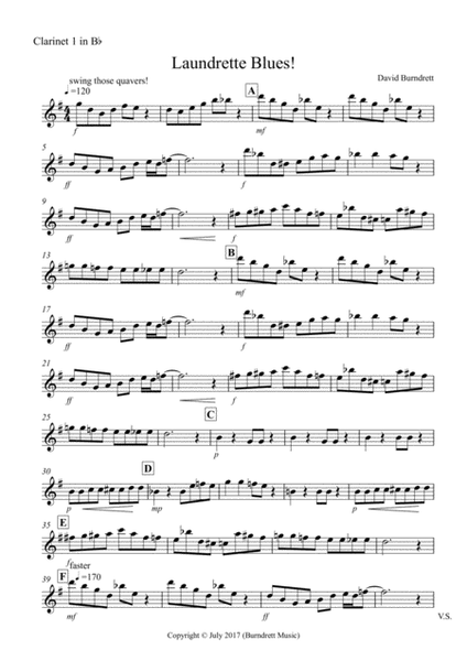 Laundrette Blues! for Clarinet Quartet image number null