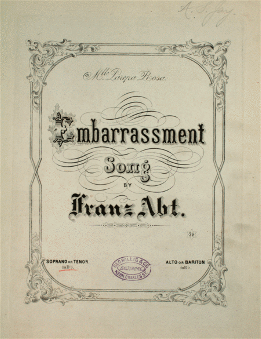 Embarrassment. (Verlegenheit). Song Voice scores gallery preview page 1