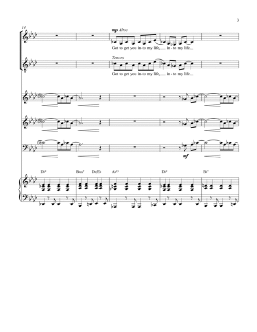 Got To Get You Into My Life 4-Part scores gallery preview page 3