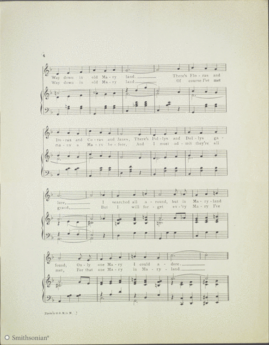 There's Only One Mary in Maryland Piano, Vocal scores gallery preview page 4