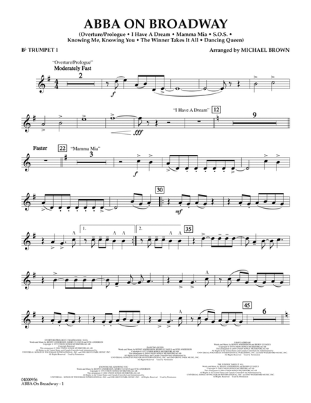 ABBA on Broadway (arr. Michael Brown) - Bb Trumpet 1