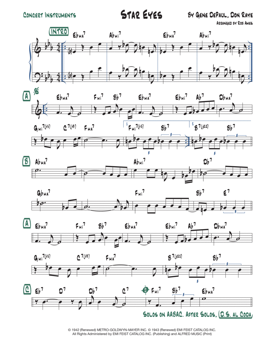 Star Eyes Voice scores gallery preview page 1