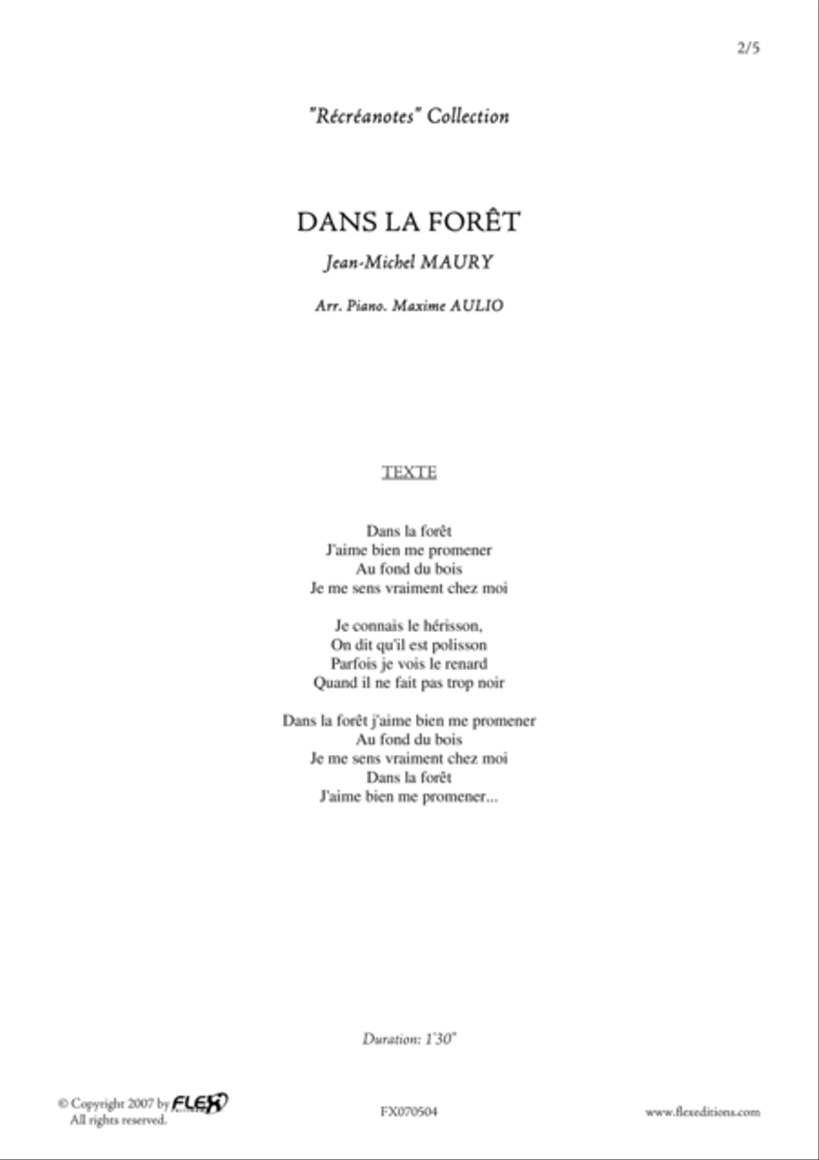 Dans La Foret Children's Choir scores gallery preview page 2