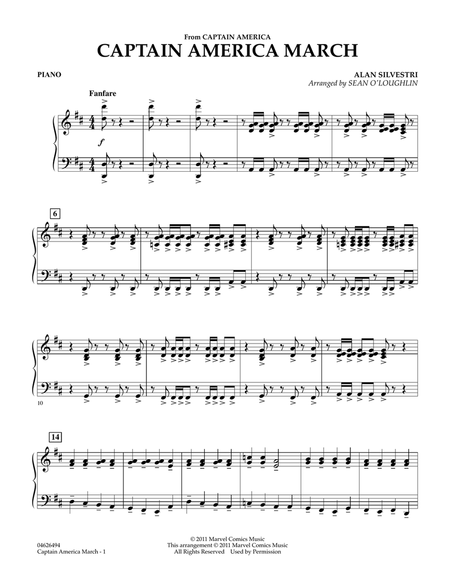 Captain America March - Piano Orchestra scores gallery preview page 1