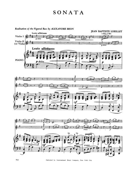Sonata In G Major For Violin, Viola, And Piano Or Two Violas And Piano