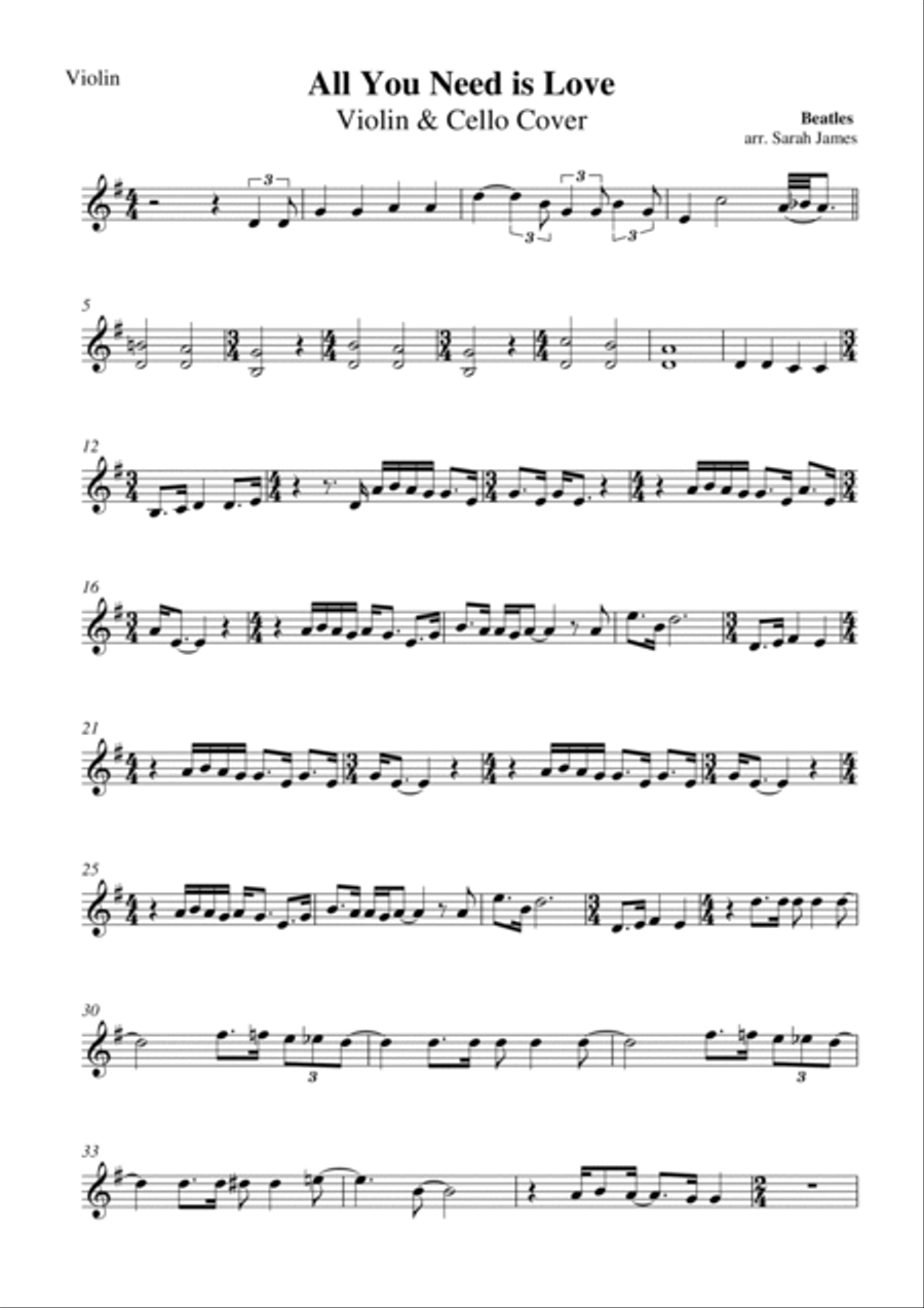 All You Need Is Love Score and Parts scores gallery preview page 4