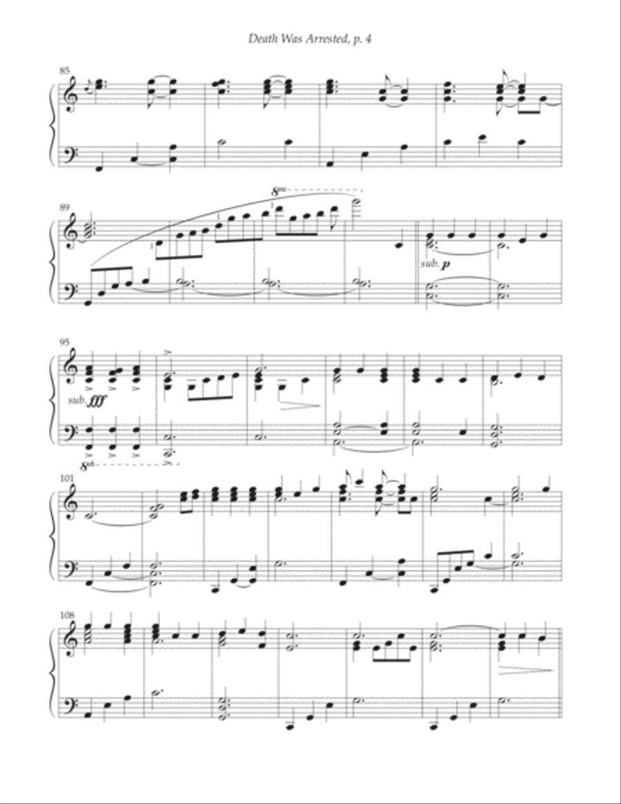 Death Was Arrested Piano Solo scores gallery preview page 4
